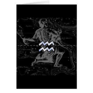 Cromo como Rótulo del zodiaco del acuario en