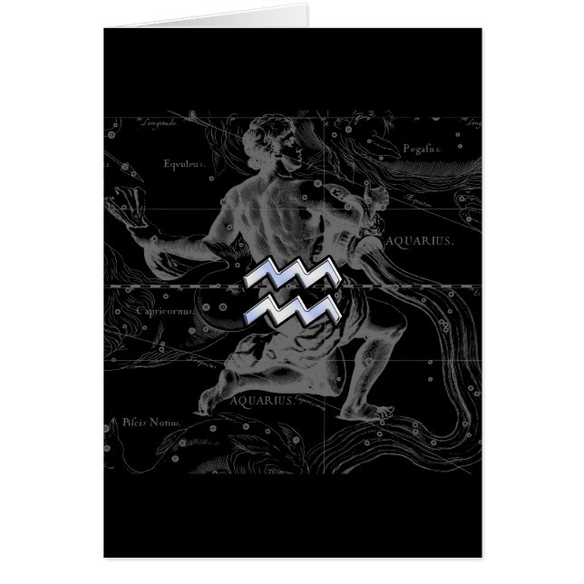 Cromo como Rótulo del zodiaco del acuario en (Frente)