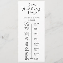 Cronología de la boda de montaña Programa plano