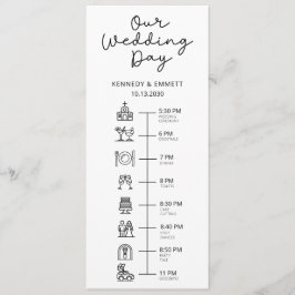 Cronología de la boda en la iglesia Programa plano