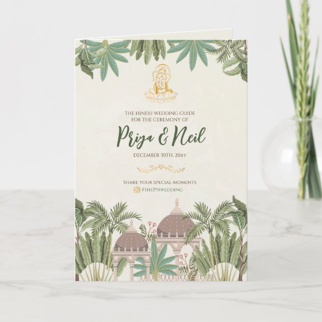 Cronología de la boda hindú y programa de la boda  (Anverso)