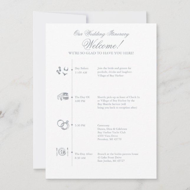 Cronología Itineraria de la recepción de bodas en  (Anverso)