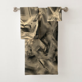 Crooked beige squares stained with 'brushstrokes'