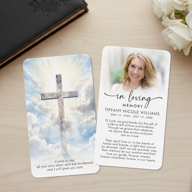 Cross In Loving Memory Christian Prayer Cards (Subido por el creador)
