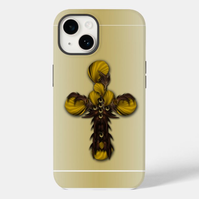 "Cross Leaves Abstraction", Funda de iPhone 14 (Reverso )