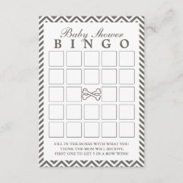 Crossbone Chevron Strips Baby Shower Bingo Cards