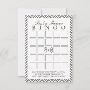 Crossbone Chevron Strips Baby Shower Bingo Cards
