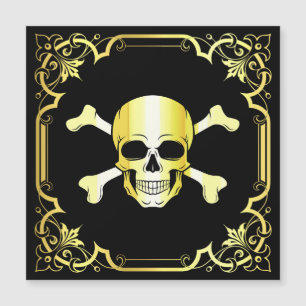 Crossbone/Jolly Roger/Pirate/oro/negro