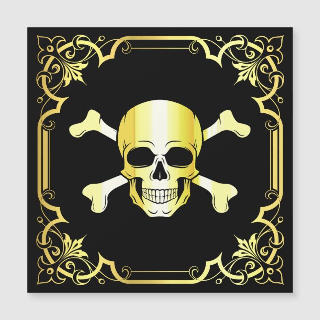 Crossbone/Jolly Roger/Pirate/oro/negro (Anverso)