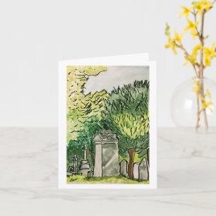 Crow in the Graveyard, tarjeta de saludo de impres