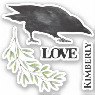 Crow love pegatina