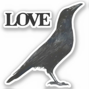 Crow love pegatina