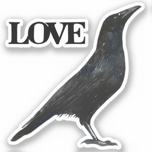 Crow love pegatina (Anverso)