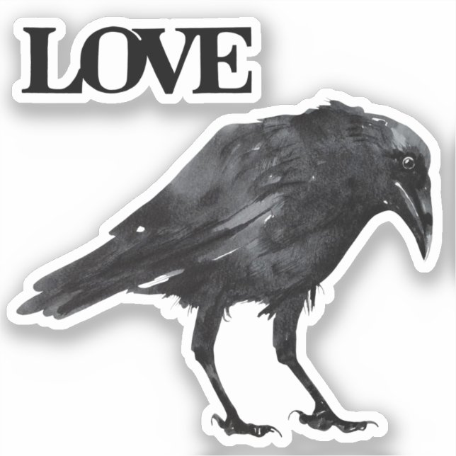 Crow love pegatina (Anverso)