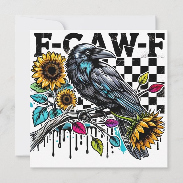 Crow Raven F-CAW-F Funny Halloween (Anverso)