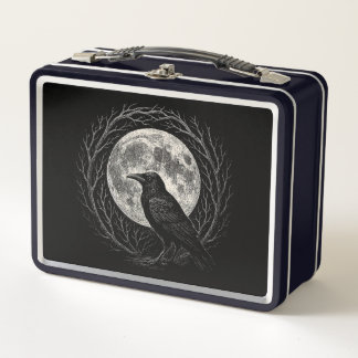 Crow with Full Moon Folk Horror