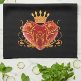 Crown Filigree Heart Kitchen Toalla