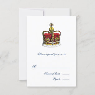 Crown y Union Jack Flag Wedding RSVP