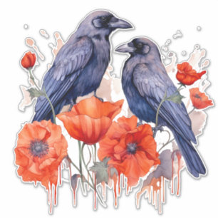 Crows con pegatina de amapola