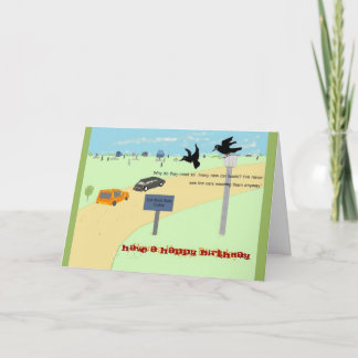Crows En Una Venta De Arranque De Coche. Tarjeta d