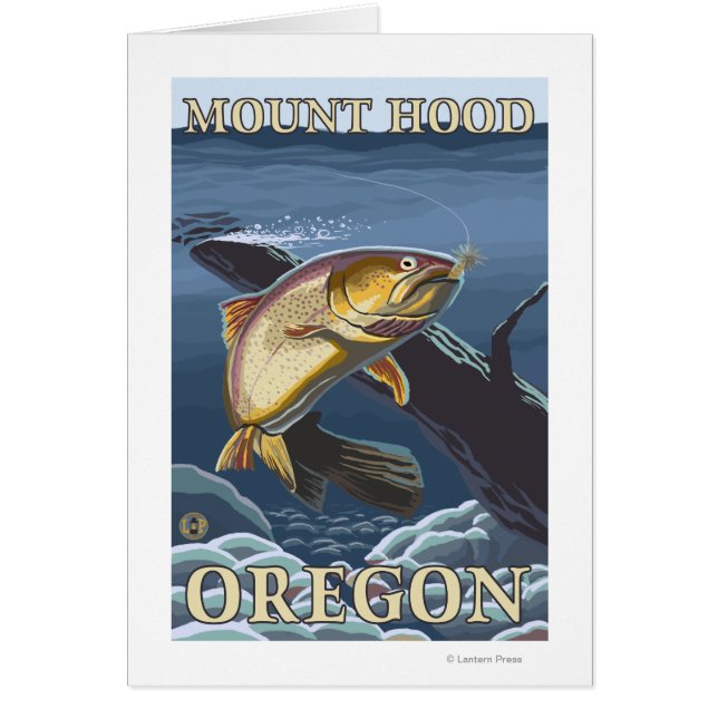 Cruce de la pesca de trucha - Hood de monte, (Frente)