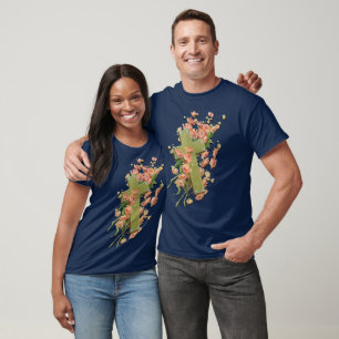 Cruce de Pascua Flores Rosa Azul Unisex Camisa Adu