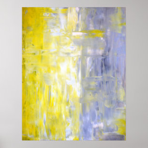 "Cruce encima" el arte abstracto gris y amarillo