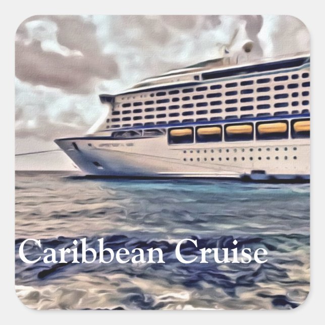 Cruceros caribeños - Pegatinas cuadrados, brillant (Anverso)