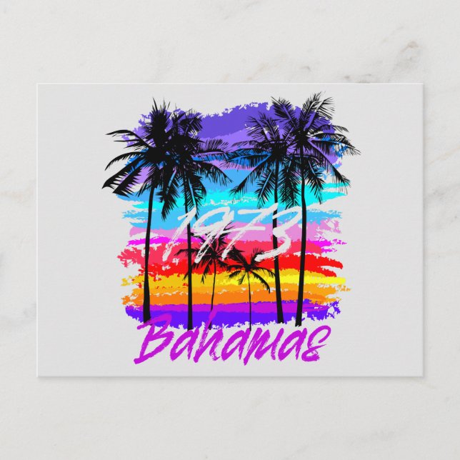 Cruceros de postales retro vintage en Bahamas (Anverso)