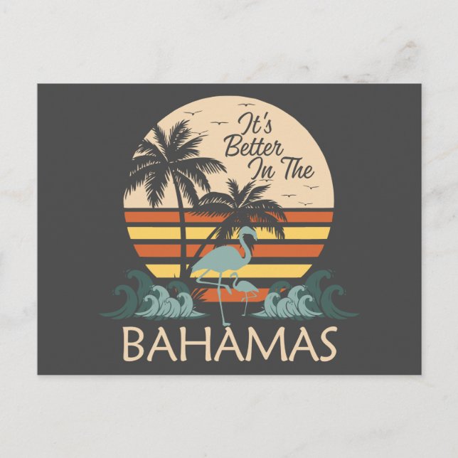 Cruceros de postales retro vintage en Bahamas (Anverso)