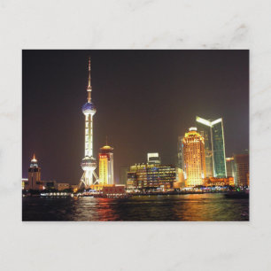 Cruceros nocturnos de Shanghai con tarjeta postal,