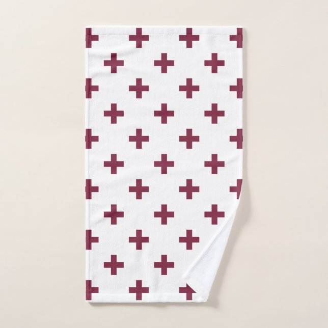 Cruces de polka de moras sobre blanco (Toalla de mano)