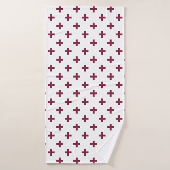 Cruces de polka de moras sobre blanco (Toalla de baño)