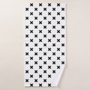 Cruces de polka negra sobre blanco