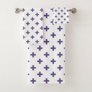 Cruces de polka ultravioleta sobre blanco
