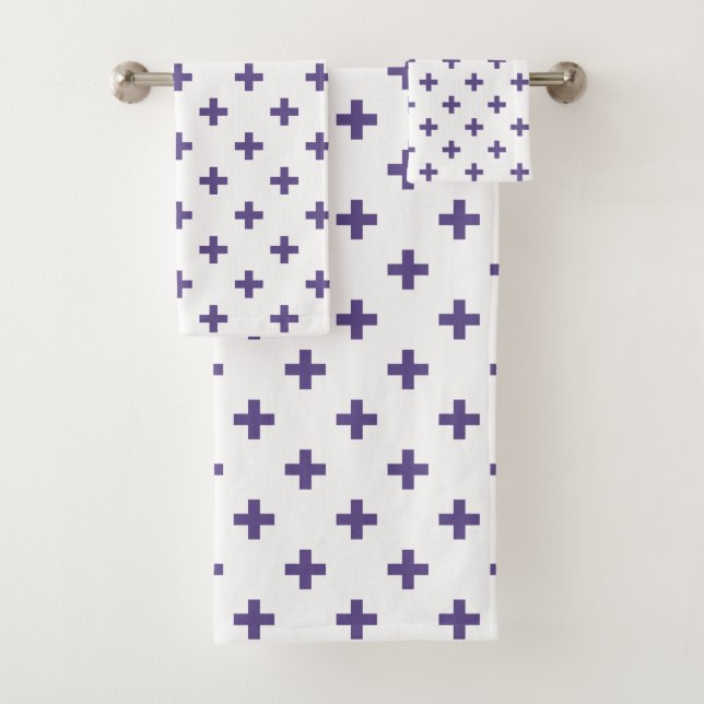 Cruces de polka ultravioleta sobre blanco (In situ)