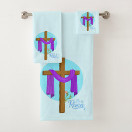 Crucifix Es un juego de toallas de baño de Risen
