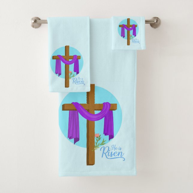Crucifix Es un juego de toallas de baño de Risen (In situ)