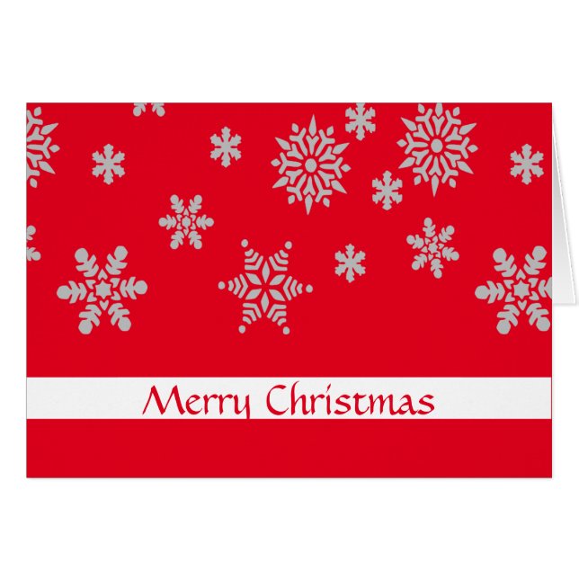 Crudo Rojo Copo de Nieve Insignia Blanca Feliz Nav (Anverso (Horizontal))