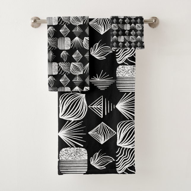 Crudo trapo tribal caribeño - Negro y blanco, (In situ)