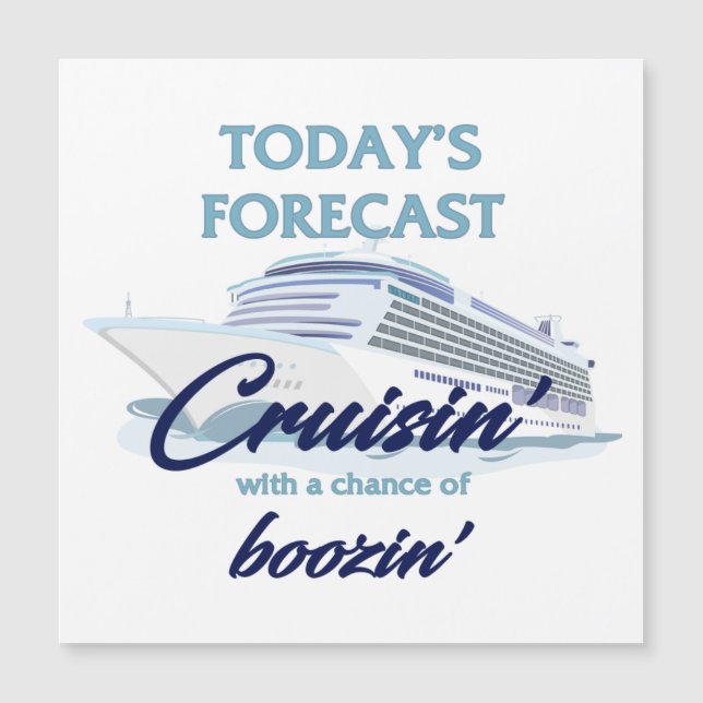 Cruisin' & Boozin' Square Cruise Door Magnet (Anverso)