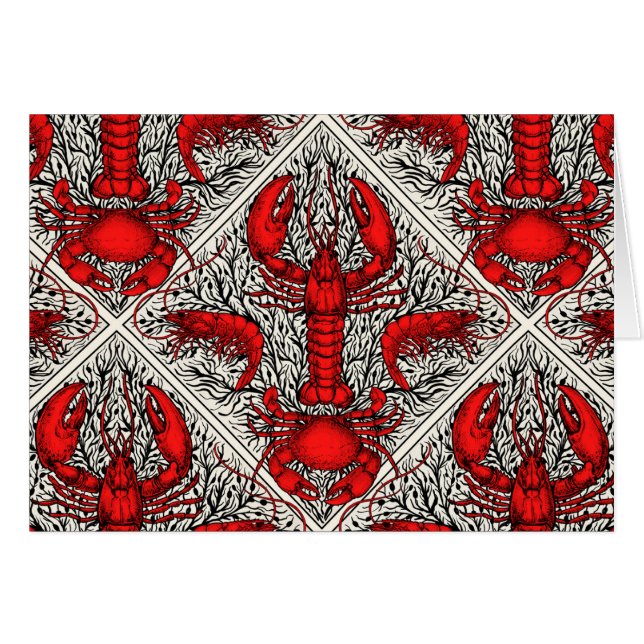 Crustáceo en rojo, negro y marfil (Anverso (Horizontal))