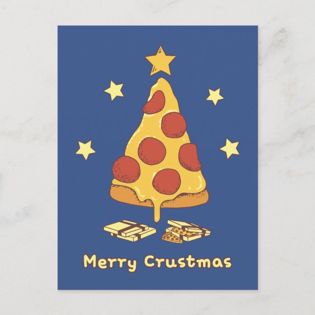 Crustmas de mora - Postales de Navidades de pizza (Anverso)