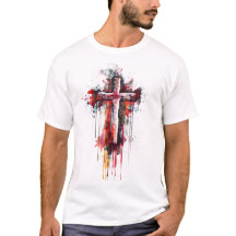 Cruz abstracta con verso biblial camiseta