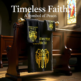 Cruz católica de oro con alas