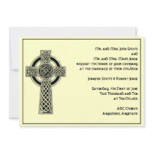 Cruz Celta en la invitación a la boda de marfil ne