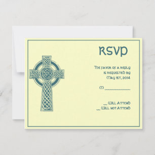 Cruz Celta en tarjeta de respuesta Verde azulada e