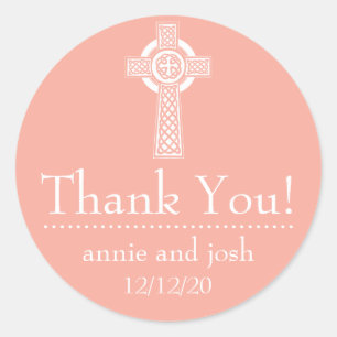 Cruz Celta Gracias Etiquetas (Peach / White)