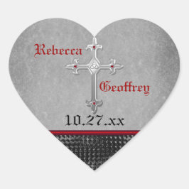 Cruz Celta Roja, Negra, Pegatina Boda Gris