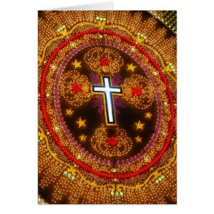 Cruz colorida de luces